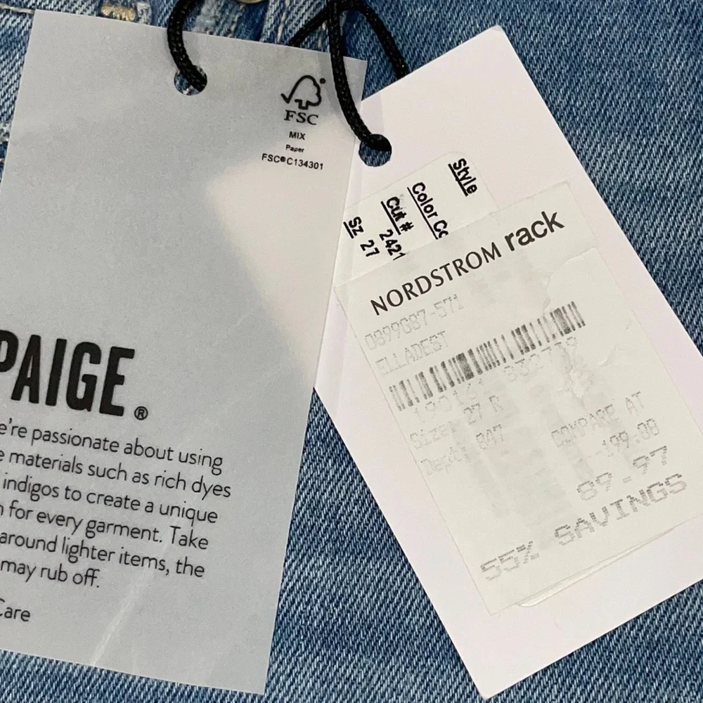 NWT PAIGE SKYLINE ANKLE PEG DENIM. SIZE 27. FREE HOLIDAY SHIPPING - Picture 9 of 9